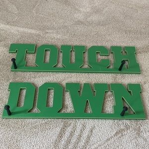 Pottery Barn Kids Green 'TOUCHDOWN' Wall Hooks